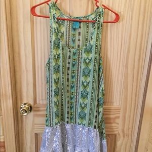 Turquoise haven Aztec and sequins dress